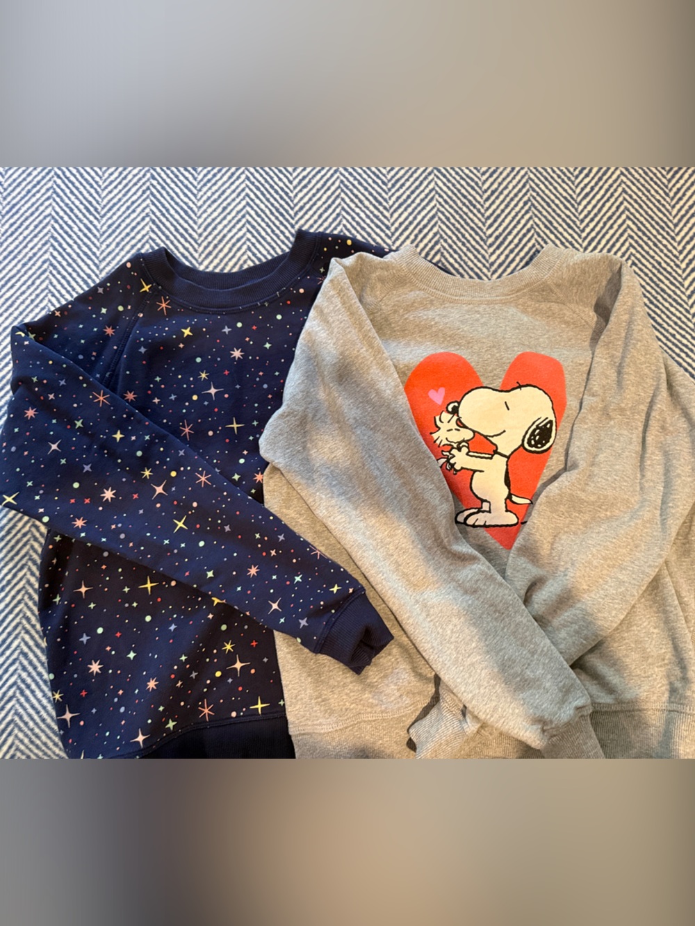 Lot of 2 Hannah Andersson Sweatshirts 12 snoopy and space
